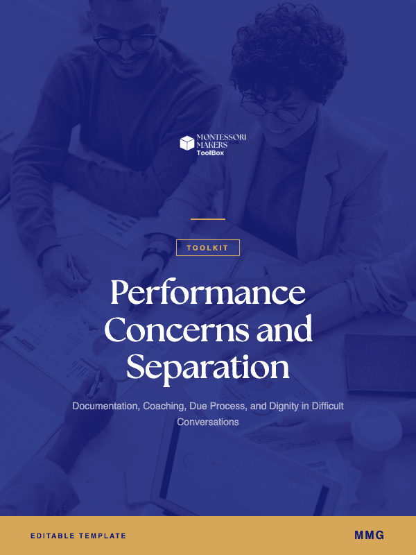Performance Concerns & Separation Toolkit: Montessori Makers Toolbox